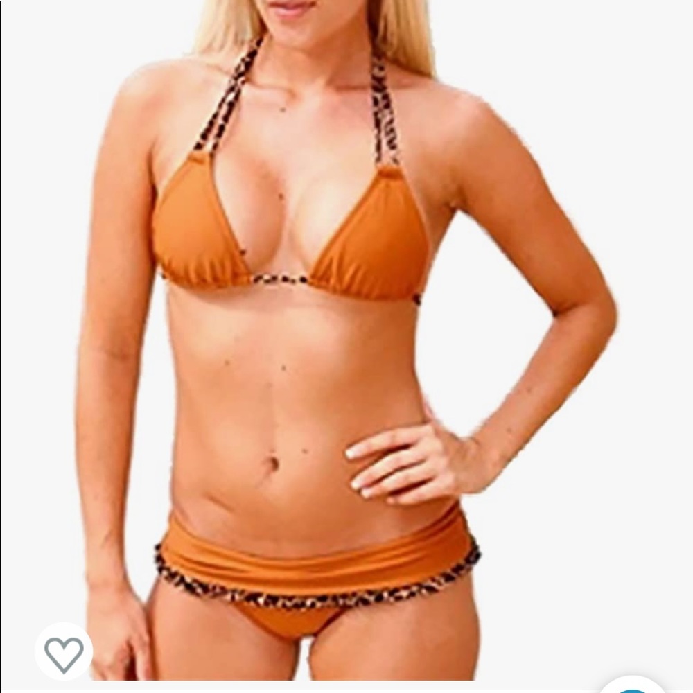 Kandy Wrappers Cheerleader 2 pc Bathing Suit in Caramel